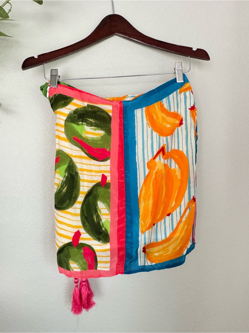 Farm Rio Fruits Scarves Blouse Skirt Set S M Tropical Resort Maximalist - Picture 8 of 12